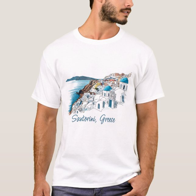 Camiseta Santorini Grecia (Anverso)