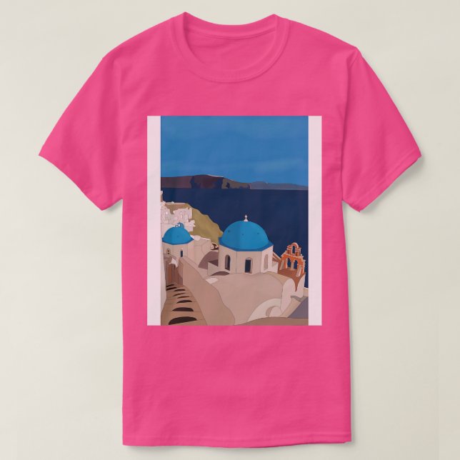 Camiseta Santorini Grecia (Diseño del anverso)