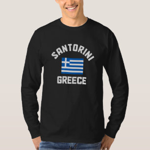 Camiseta Santorini Grecia Bandera Griega Orgullo Vacaciones