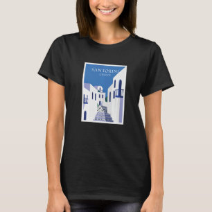 Camiseta Santorini Grecia Isla Arquitectura Tradicional O
