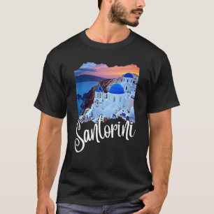 Camiseta Santorini Grecia Pintando Un Recuerdo De Viajes Pa