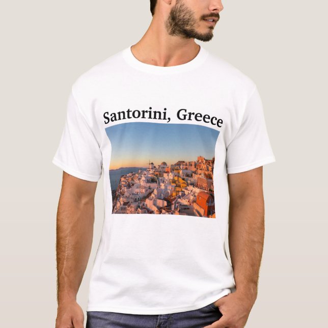 Camiseta Santorini, Grecia Souvenir (Anverso)