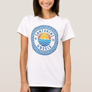 Camiseta Santorini, Grecia - Sunshine and Sea Women's