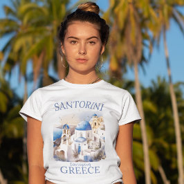 Camiseta Santorini Greece Beautiful Paradise