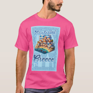 Camiseta Santorini Isla Grecia Vacaciones Santorini Griego