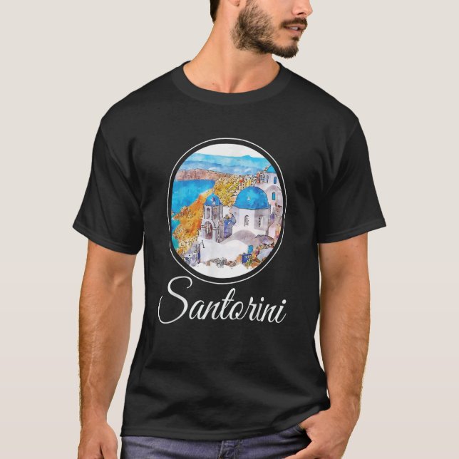 Camiseta Santorini Pintando el recuerdo de Grecia (Anverso)