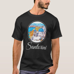 Camiseta Santorini Pintando el recuerdo de Grecia