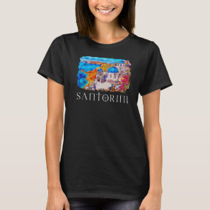 Camiseta Santorini Pintura Grecia Souvenir 1