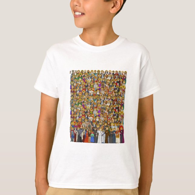Camiseta Santos, todos los santos, santos católicos (Anverso)