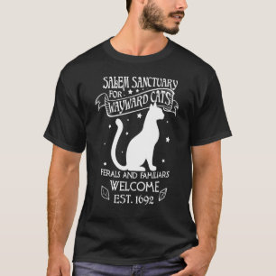 Camiseta Santuario de Brujas de Salem para Gatos Negros Des