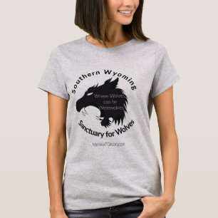 Camiseta Santuario del sur de Wyoming para lobos