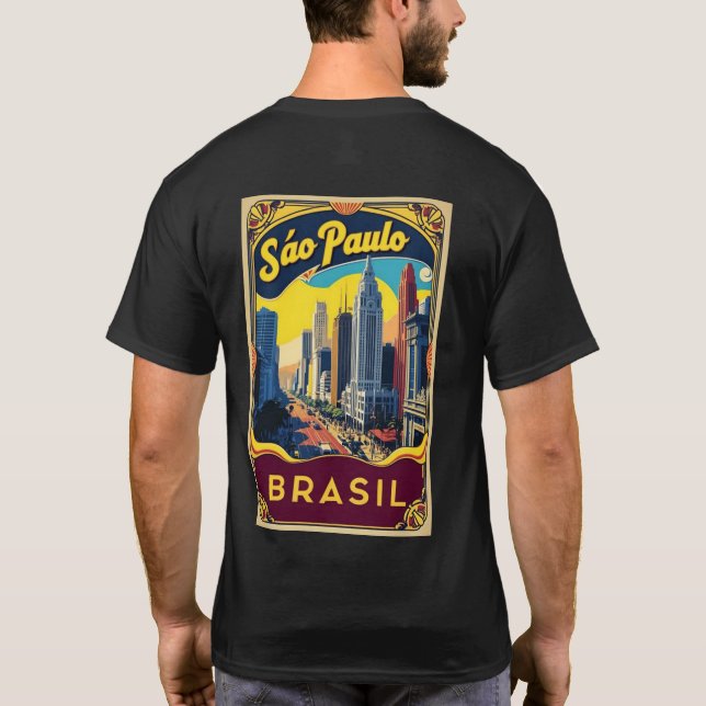 Camiseta São Paulo Brazil Travel Poster (Reverso)