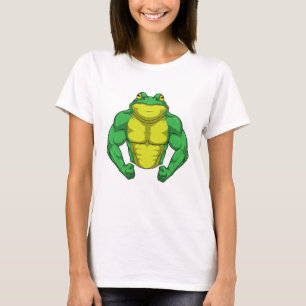 Camiseta Sapo culturista con grandes músculos