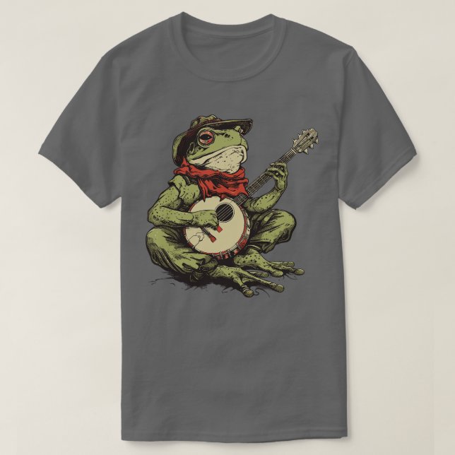 Camiseta sapo jugando banjo (Diseño del anverso)