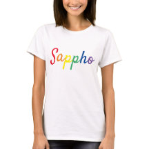 Camiseta Sappho Rainbow Script