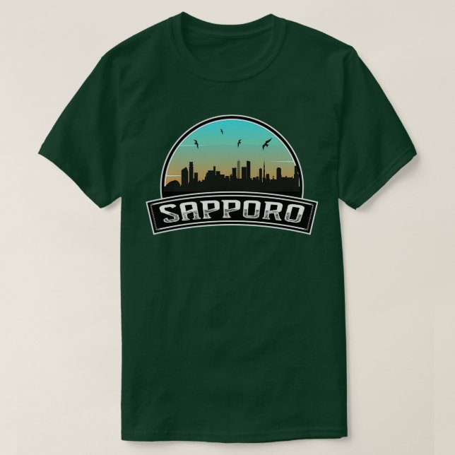Camiseta Sapporo Japan Skyline japonés Souvenir (Diseño del anverso)
