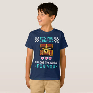 Camiseta Saquearía el Mundo por Ti Retro Gamer Arte de Píxe