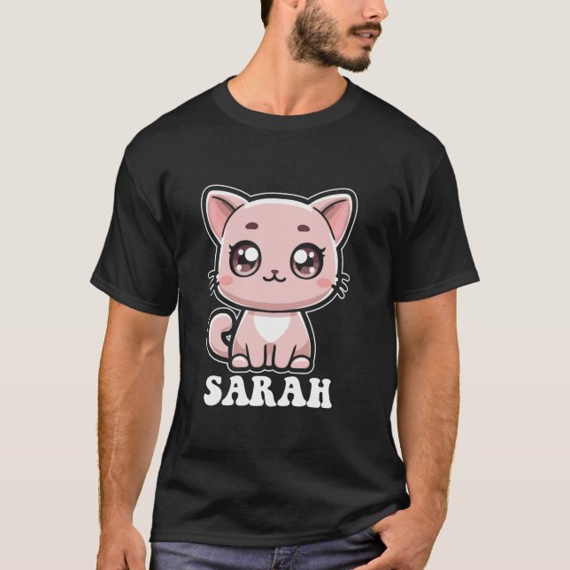 Camiseta Sarah Cute Cat Kitten Diseño para Chicas (Anverso)