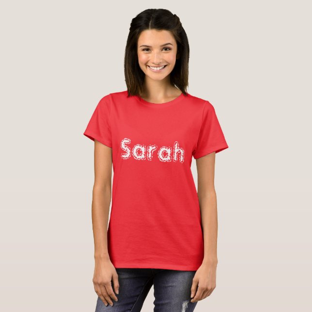 Camiseta Sarah de la fuente de la diversión del negro del (Anverso completo)