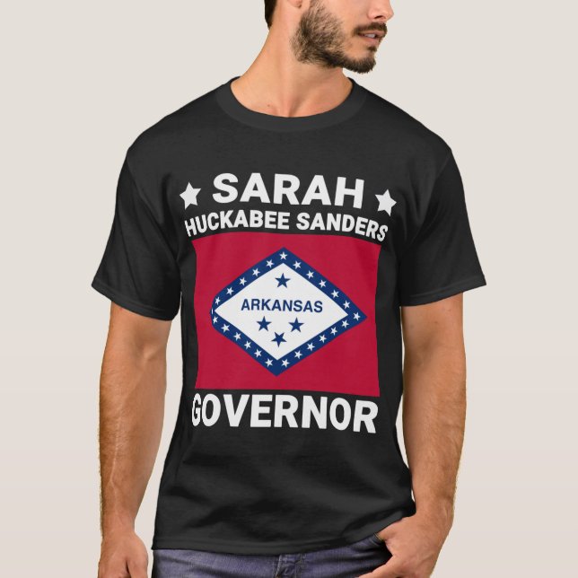 Camiseta Sarah Huckabee Sanders Gobernador Bandera de Arkan (Anverso)
