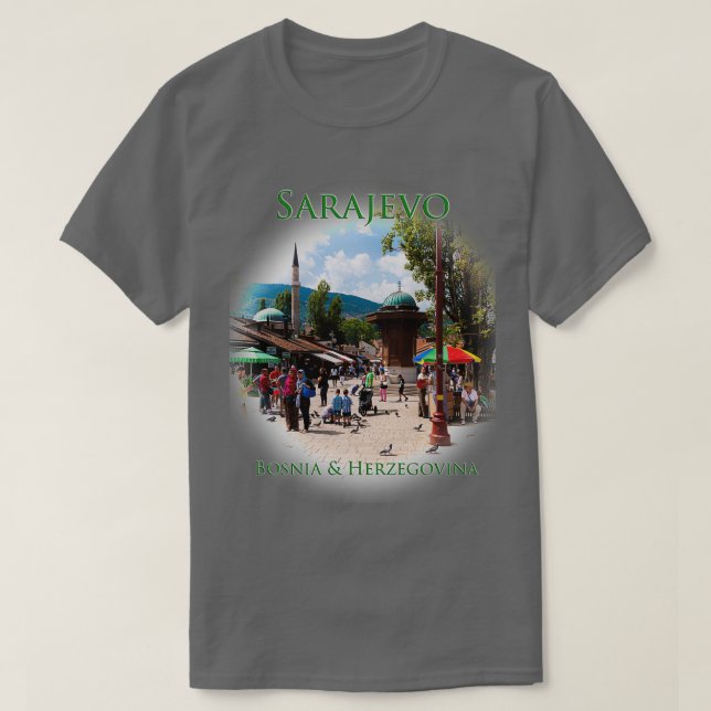 Camiseta Sarajevo Bosnia Herzegovina Plaza de la Paloma (Diseño del anverso)