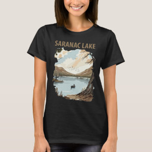 Camiseta Saranac Lake NY Adirondack Retro Viaje