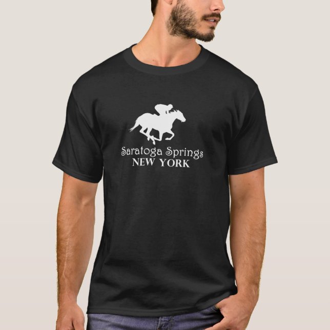 Camiseta Saratoga Springs New York Horse Carreras Jockey Lo (Anverso)