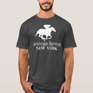 Camiseta Saratoga Springs New York Horse Carreras Jockey T-