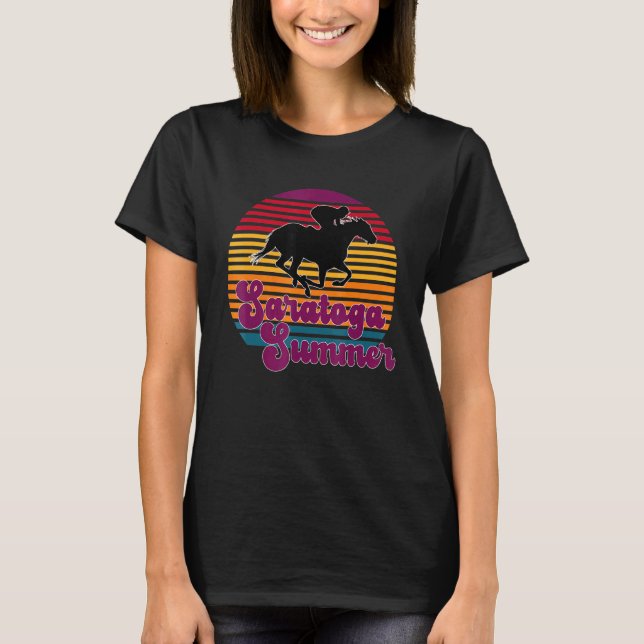 Camiseta Saratoga Springs New York Summer Sunset Horse (Anverso)