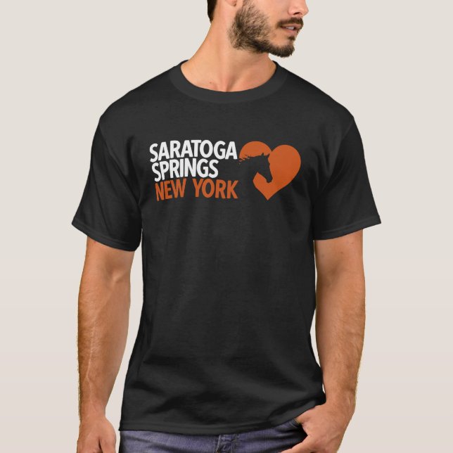 Camiseta Saratoga Springs Nueva York Toga Heart Horse Carre (Anverso)