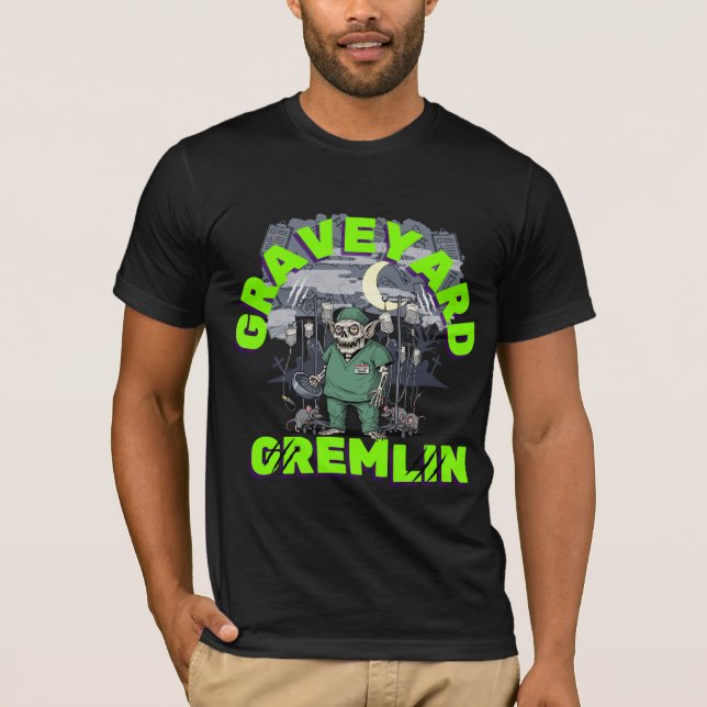 Camiseta Sarcasm Graveyard Gremlin-Funny Noche de Enfermera (Anverso)