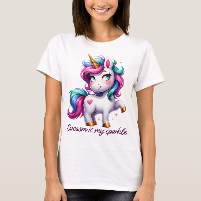 CAMISETA SARCASM IS MY SPARKLE CUTE UNICORN (Anverso)