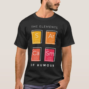 Camiseta Sarcasmo científico, elementos primarios del humor