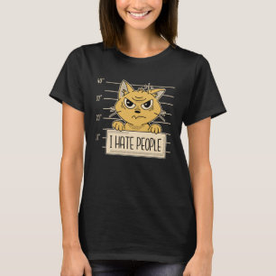 Camiseta Sarcasmo de gato que odio a la gente