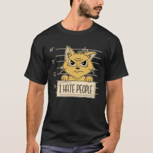 Camiseta Sarcasmo de gato que odio a la gente