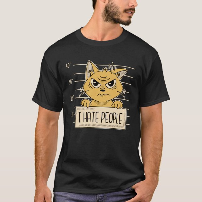 Camiseta Sarcasmo de gato que odio a la gente (Anverso)