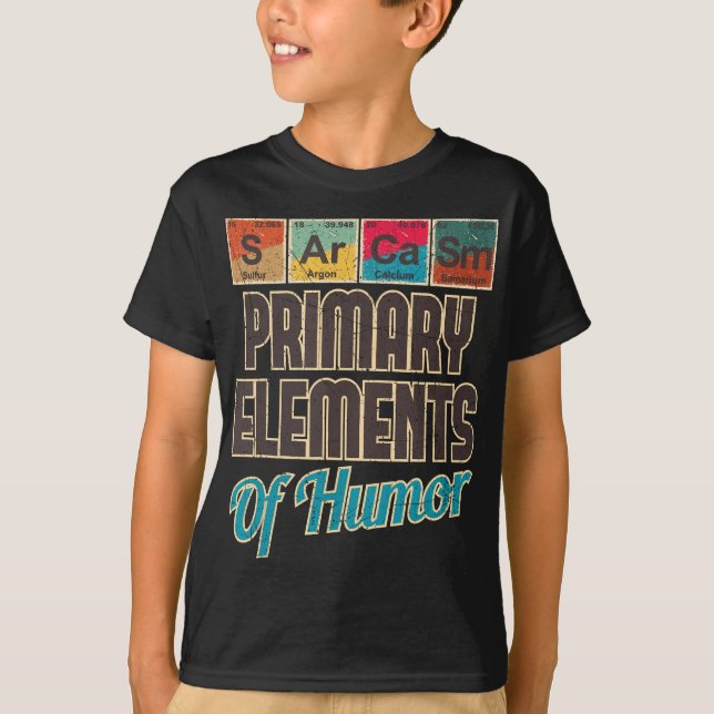 Camiseta Sarcasmo Elementos primarios del humor - Químico d (Anverso)