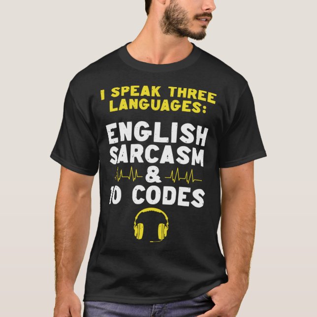 Camiseta Sarcasmo en inglés 10 códigos de operador de despa (Anverso)