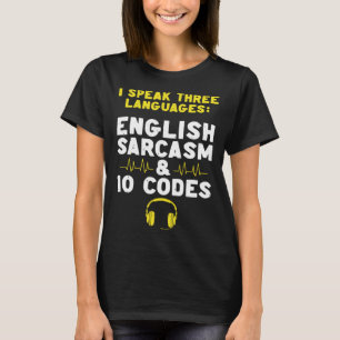Camiseta Sarcasmo en inglés 10 códigos del operador de desp
