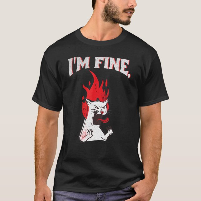 Camiseta Sarcastic Cat I'm Fine (Anverso)