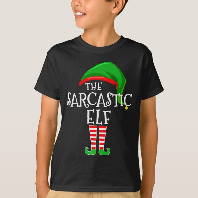 Camiseta Sarcastic Elf Family Matching Group Christmas Prem (Anverso)