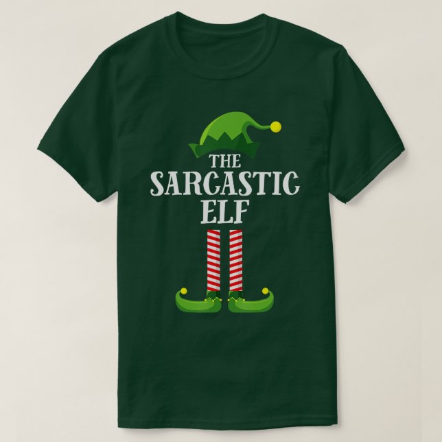 Camiseta Sarcastic Elf Matching Family Group Christmas Part (Diseño del anverso)