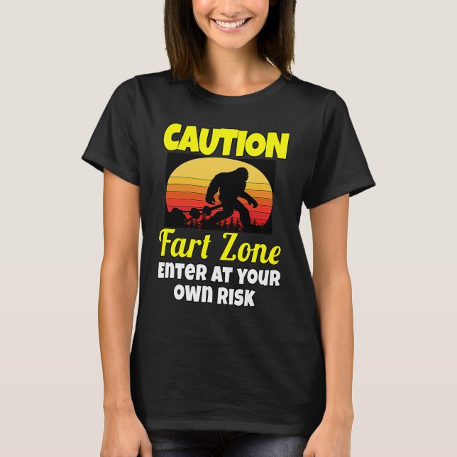 Camiseta Sarcastic  Humor Caution Fart Zone Enter At Your O (Anverso)