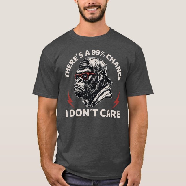 Camiseta Sarcastic Monkey Graphic In Backward Hat & Shades (Anverso)