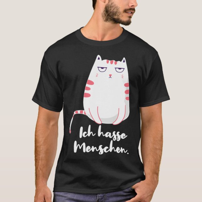 Camiseta Sarcastic Saying Women s  Idea Ich hasse Menschen (Anverso)
