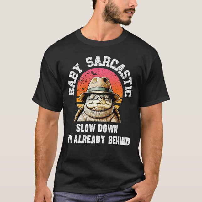 Camiseta Sarcastic Turtle Retro Sunset Graphic (Anverso)