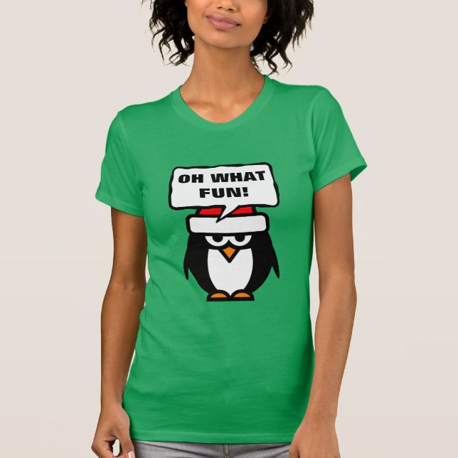 Camiseta sarcástica anti Navidad con pingüino grac (Anverso)