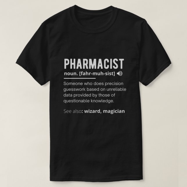 Camiseta sarcástica definición de farmacia divertida (Diseño del anverso)