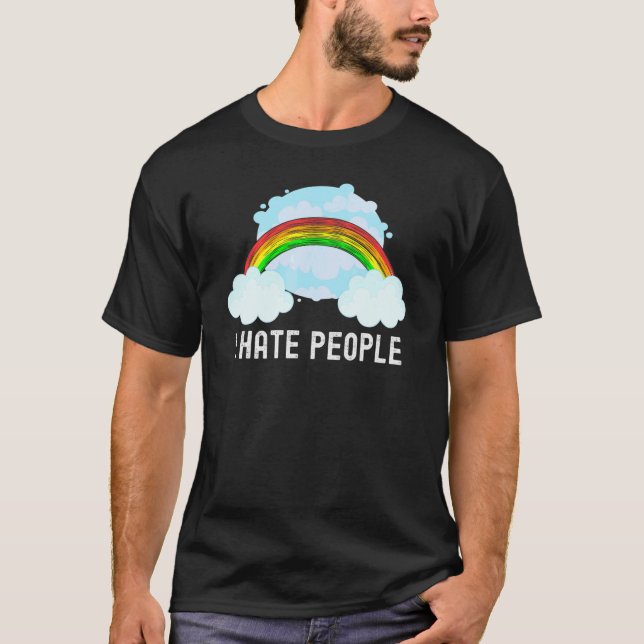 Camiseta Sarcástico arcoiris detesto a la gente (Anverso)