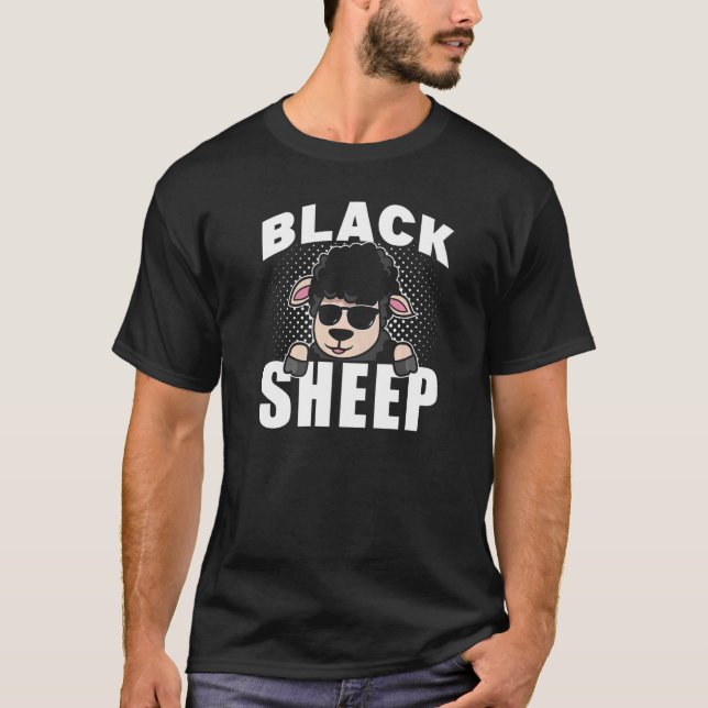 Camiseta Sarcástico de ovejas negras dice humor negro (Anverso)